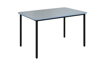JSBR 130N Jídelní stůl 1300 x 900 mm, deska šedá s hranou blankyt / podnož černá